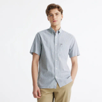 【Tommy Hilfiger】官方旗艦館 TH Flex 府綢彈性條紋襯衫 _藍色