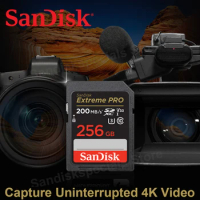 SanDisk SD Card Extreme PRO Memory Card 32G 64GB 128GB 256GB 512GB Memory Card High Speed C10 200MB/s U3 4K Video V30 for Camera