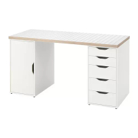 LAGKAPTEN/ALEX 書桌/工作桌, 白色/碳黑色, 140x60 公分