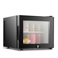20L 30 litre no noise table top mini small hotel room fridge refrigerator with Transparent glass door