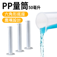 【MASTER】塑膠量筒 50ml 具嘴量筒 刻度PP量筒 耐熱量杯 尖嘴量筒 5-PPT50(實驗器材 直立量杯 刻度清晰)