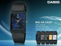 CASIO 簡約指針錶 學生錶 中性錶 橡膠錶帶 深藍 生活防水 MQ-38 ( MQ-38-2A )