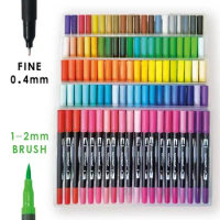 Watercolor Art Marker Set 144/168 pcs Brush Pen Dual Tip Fineliner in PP Bag Drawing Painting School Gift Art Supplies