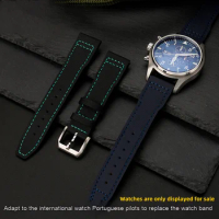Nylon Colored Cowhide Watch Band for IWC Universal Watch IWC Pilots Mark Little Prince Watch Portofino Portugieser Wristband 20