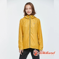 【Wildland 荒野】女 15D天鵝絨防風保暖外套-藤黃色 0A82919-124(戶外/彈性/保暖/連帽外套)