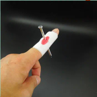 2PCS Bloody Nails penetrate finger April Fool 's Day Halloween La Semana Santa Easter Carnival fetish tricky mischief Props Toy