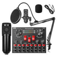 BM800 V8S Sound Card Full Set BM8000 Karaoke Gamer Studio Recording Condenser Microphone For Computer Bloggers Streaming PC Sing