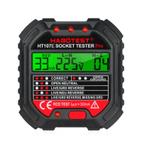 HABOTEST GFCI Outlet Tester with Voltage Display 90-250V Socket Tester Automatic Electric Circuit Polarity Voltage Detector