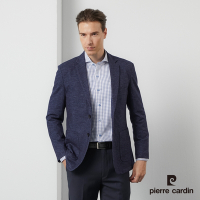 Pierre Cardin皮爾卡登 男款 進口素材羊毛混紡針織休閒西裝外套-深藍色 (5195501-37)