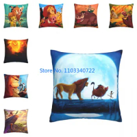 Anime Kawaii Lion King Simba Cushion Cover Plush Pillowcase Pillow Case Shams Sofa Car Home Decor 45x45cm Kids Birthday Gift