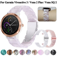 Forerunner 645 245 55 Resin Strap For Garmin Vivoactive 3 Venu 2 Plus Sq Vivomove HR Smart Watch Bands 20mm Watchbands Bracelet