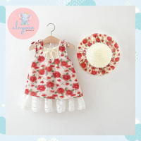 Outfit Pantai Anak Perempuan 6 bulan - 4 Tahun Bonus Topi Baju Pantai Mini Dress Summer Terusan Tang