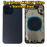 Middle Chassis Frame Cover, Battery Door, Apple Parts, iPhone XR Like 13 14 15Pro DIY Back Housing, XR to 14Pro 15 Pro