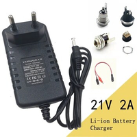 21V 2A Li-ion battery charger for 18v 18.5v battery 5S 18650 battery pack connector DC5525