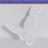 10pc 2 in 1 Mag Magnetic Safe Wireless Duo Charger for iPhone 12 Pro Max mini 15W Qi Fast Charger for Apple Watch iWatch AirPods
