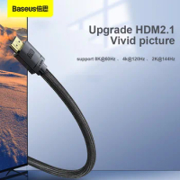 Baseus Dynamic HD HDMI 8K To HDMI 8K HD Same-screen Conversion Line Computer TV Cable Laptop Monitor Projector 3D Visual