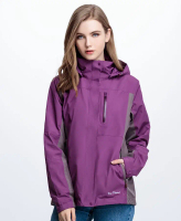 【JORDON 橋登】FOX FRIEND 女款 雙配色GORE-TEX 單件式外套#紫色_XL-紫色,XL
