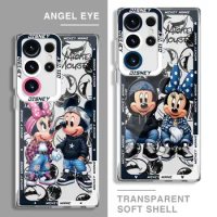 Phone Case for Samsung Galaxy S21 S22 Plus S20 FE S24 Ultra S23 FE S21 FE Clear Silicone Cover Disney Mickey Minnie Mouse