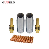 14Pcs 15AK Welding Torch Consumables 0.6mm 0.8mm 1.0mm 1.2mm MIG Torch Gas Nozzle Tip Holder of 15AK MIG MAG Welding Torch