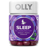 OLLY Sleep Gummy - 50 tablets contains 3 mg of melatonin L-theanine chamomile lemon balm raspberry f