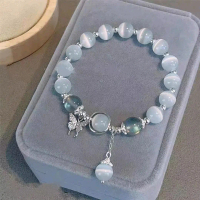 Gelang Tangan Giok Asli, Gelang Tangan Aksesoris Kupu-kupu Kristal, Gelang Tangan Aksesoris Manik-Ma