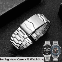 High Quality 316L Stainless Steel Watchband 22mm 20mm Silver Solid Links Bracelet Fit For Tag Heuer Carrera F1 Men Watch Strap