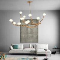 Nordic LED chandelier creative personality living room lamp simple modern restaurant magic bean molecular lamp bedroom lighting