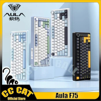 Aula F75 Wireless Mechanical Gaming Keyboard 80Keys 3 Mode 2.4g/Usb/Bluetooth Keyboard Rgb Hot Swap Gamer Keyboard For Laptop Pc
