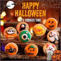 ส่งแมสได้! คุกกี้ฮาโลวีน Halloween Cookies! (1ห่อ/100g.) คุ้กกี้น่ารัก มีหลายแบบในเซ็ต ขนมเทศกาล ขนม