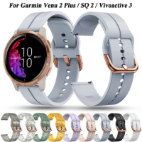 Silicone 20mm Band For Garmin Forerunner 245 645 Music Smart Watch Wrist Strap Venu 2 Plus SQ vivoactive 3 3t Watchband Bracelet