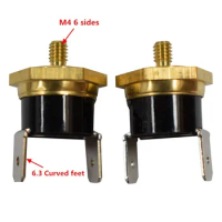1 PC Thermostat Ksd301 Six-Sided Copper Head M4 65 Degrees Normally Closed 10a250v Curved Foot Thermal Switch