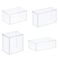Clear Acrylic Display Box Case Countertop Organizer Stand Assemble Dustproof Showcase for Figures Toys Collectibles Crafts