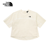 【The North Face 官方旗艦】北面UE女款米白色舒適透氣短袖T恤｜8CJ8QLI