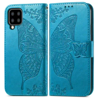 2023 A22 S 5G Embossed Flip Case 3D Butterfly Wallet Leather Coque for Samsung Galaxy A22S Case Samsung A 22 SM-A225 A226 Phone