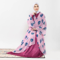 Ridwan & Rahma Collection Chana Dress Shimmer Inner Silk Mix Outer Sifon Motif Baju Wanita Elegan Ny