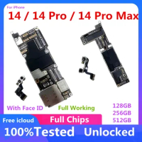 For iPhone 14 Pro Max 128g/256g/512g Fully Tested Authentic Motherboard Mainboard With Face ID Unlocked Cleaned iCloud