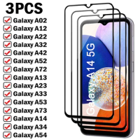 3PCS Tempered Glass for Samsung Galaxy A12 A22 A32 5G A52 Screen Protector on Samsung A14 A34 A54 A24 A13 A23 A53 A73 A33 Glass