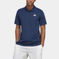 【adidas 愛迪達】Club Polo 男 短袖上衣 POLO衫 運動 網球 休閒 吸濕 排汗 亞洲版 深藍(HS3279)