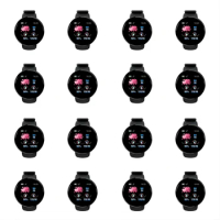 Wholesale 18 PCS Smartwatch D18 Smart Watch Men 1.28 Inch FitPro APP Bluetooth Custom Wallpaper Smartband Sports Smartbracelet