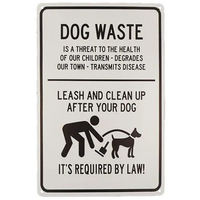 Dog Waste Leash and Clean Up After Your Dog Tin Sign Outdoor Park Yard Signs Vintage Iron Painting House Cafe Industrial Warning