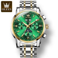 OLEVS 6633 Business Mechanical Watch Gift Stainless Steel Watchband Round-dial
