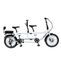 20 inche Folding Tandem Bike City Tandem Bicycle, Adult Beach Cruiser Shimano 7-Speeds Foldable MTB 2 peoples DIY bikes
