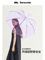 長柄雨傘 3支裝 蕉下透彩純色甜美透明雨傘女長柄直桿自動傘簡約便攜大號傘【MJ11113】