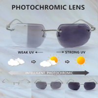 Photochromic Lenses Sun Glasses Color Change Panther Two Colors Lenses Sunglasses 4 Season Glasses Interchangble Vintage Shades