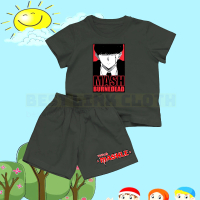 Baju Setelan Fashion Anak Terbaru Mashle Mash Burnedead Bahan Katun Celana