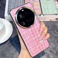Ốp lưng bảo vệ lưng bằng da PU đan cao cấp cho Xiaomi Mi 17 Ultra/Mi 17/Mi 15/Mi 14/Mi 13/Mi 12s Ult