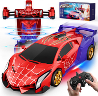 Spider Transform RC Cars Toys with Eye & Underbody Lights 2.4GHz Remote Control Car One-Button Defor
