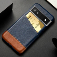 Pixel 6A For Google Pixel 6A Case Mixed Splice PU Leather Credit Card Holder Cover For Pixel 6a Cover For Pixel 6a 6 A Coque