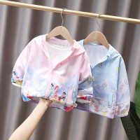 LNR Shop Jaket Anak Perempuan Dengan Topi Motif Frozen Elsa Unicorn Princess Snow White Cinderella A