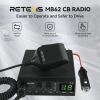 Retevis MB62 Mobile Car CB Radio Communicator AM/FM 27MHz Handheld CB Radio Instant Channel 9/19 Long Range Radios for Truckers